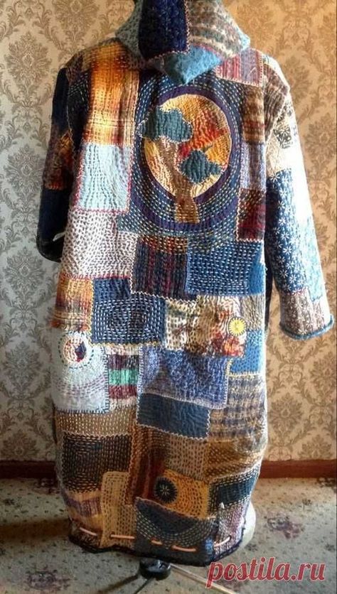 Sashiko Jacket, Quilted Jacket Pattern, Boro Stitching, Quilted Clothing, Wearable Art Clothing, Patchwork Clothes, Quilt Coat, Quilted Clothes, Sashiko Embroidery