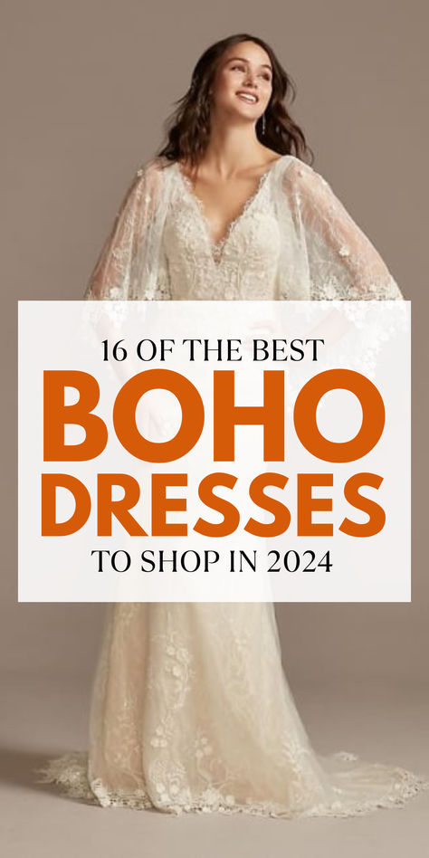 Explore 16 dreamy boho wedding dress ideas that capture free-spirited elegance 🌸✨ Ideal for the bohemian bride seeking effortless charm. #BohoBride #WeddingDressInspo. Save your favorite look now! Civil Wedding Dresses Boho, Fall Boho Wedding Dresses, Boho Bridal Look, Non Typical Wedding Dress, Boho Barn Wedding Dress, Unique Summer Wedding Dress, Plus Size Country Wedding Dress, Beach Second Wedding Dress, Boho Second Wedding Dress