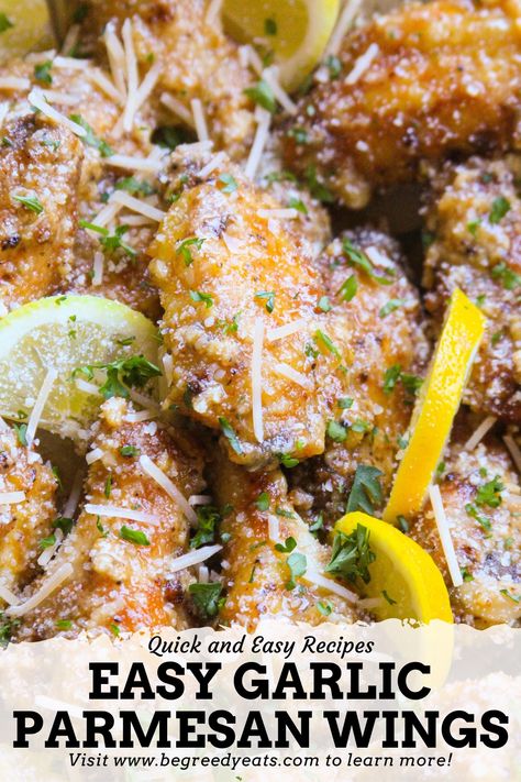 Easy Garlic Parmesan Wings, Garlic Parmesean Wings, Parmesan Wings Baked, Garlic Parmesan Wings Recipe, Parmesan Wings Recipe, Parmesan Wing Sauce, Creamy Garlic Parmesan Sauce, Garlic Wings, Parmesan Wings