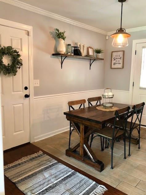 DIY Dining Room Makeover On a Budget - The Little Frugal House Dining Room Entryway Combo, Diy Dining Room Makeover, Room Makeover On A Budget, Small Dining Room Decor, Dining Room Updates, House Hacks, Dining Room Paint, Diy Dining Room, Dining Room Remodel