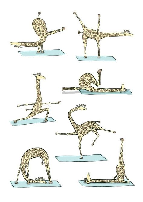 Crow Yoga, Preschool Yoga, Yoga Drawing, Cambridge School, Giraffe Illustration, Animal Yoga, Traditional Tattoo Designs, Giraffe Painting, Yoga Illustration