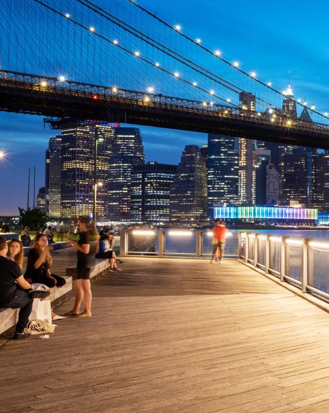 Empire Fulton Ferry - Brooklyn Bridge Park - Brooklyn Bridge Park Lawn Renovation, Brooklyn Bridge Park, Green Oasis, Lush Lawn, Manhattan Skyline, East River, Family Garden, Lower Manhattan, First Date