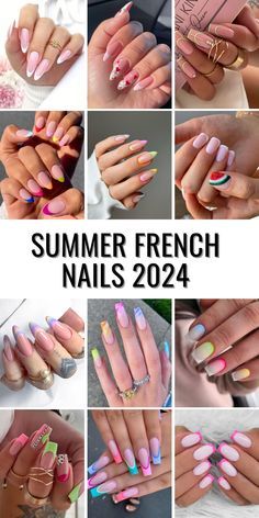 Rainbow Tips, Summer French Nails, Summer Nails 2024, Latest Nail Trends, Manicure Inspiration, Nail Pops, Summery Nails, French Nail Designs, Trendy Nail Design