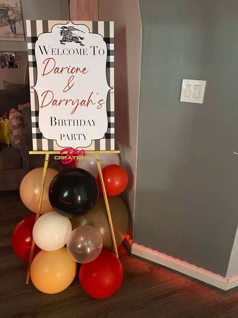 Burberry Party Theme, Burberry Party Decorations, Burberry Theme Party Ideas, Burberry Baby Shower Ideas, Burberry Birthday Party, Burberry Birthday, Dessert Table Birthday Party, Spiderman Theme Party, Table Birthday