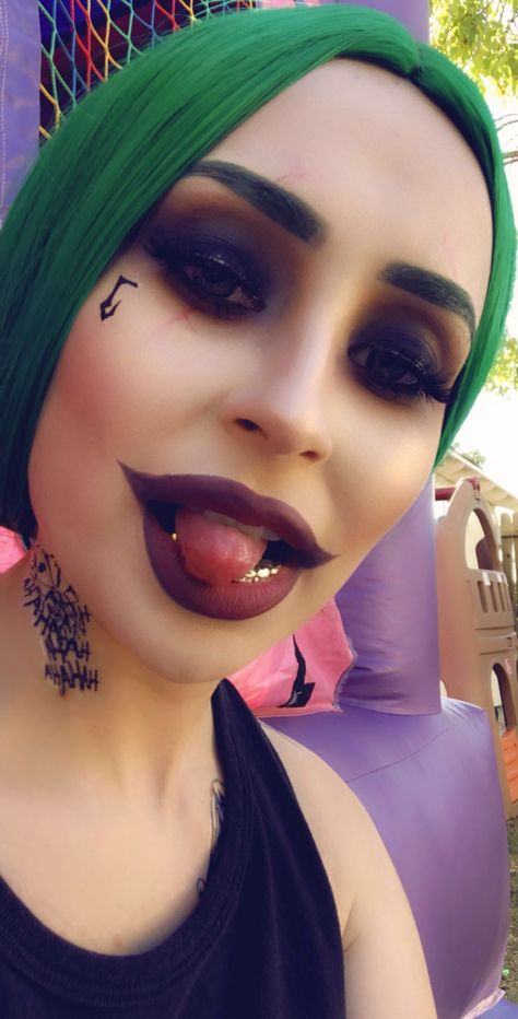 Female Joker Makeup, Joker Halloween Makeup, Halloween Maquillage, Female Joker, Joker Halloween, Joker Makeup, Makeup Easy, Halloween Makeup Easy, Halloween Costume Outfits