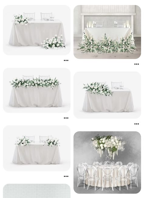 Table Engagement Decoration, Sweetheart Table Wedding With Arch, Wedding Reception Bride And Groom Table, Wedding Table Cloth Ideas Color Schemes, Modern Minimal Wedding Decor, Simple Sweetheart Table Decor, Wedding Set Up Reception, Sweet Heart Table Ideas, Wedding Flower Arrangements Ideas