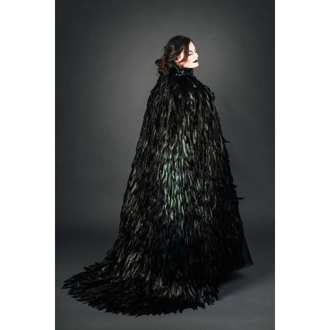 Feather Couture, Feather Outfit, Green Cape, Raven Feather, Feather Cape, Feather Coat, Black Cape, Cape Coat, Photo Scrapbook