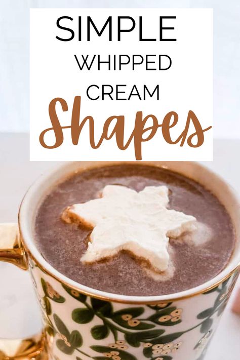 Frozen whipped cream shapes are a fun topping for hot chocolate and coffee! Kids love the fun addition and it is super easy to make ahead of time and pull out on snow days and winter nights when you're wanting a fun treat! Whip Cream Snowman, Whipped Cream Frozen Snowman, Frozen Cool Whip For Hot Chocolate, Whip Cream Snowman For Hot Chocolate, Frozen Whipped Cream For Hot Chocolate, Frozen Whipped Cream Snowman, Frozen Whipped Cream, Chocolate Toppers, White Hot Chocolate Recipe