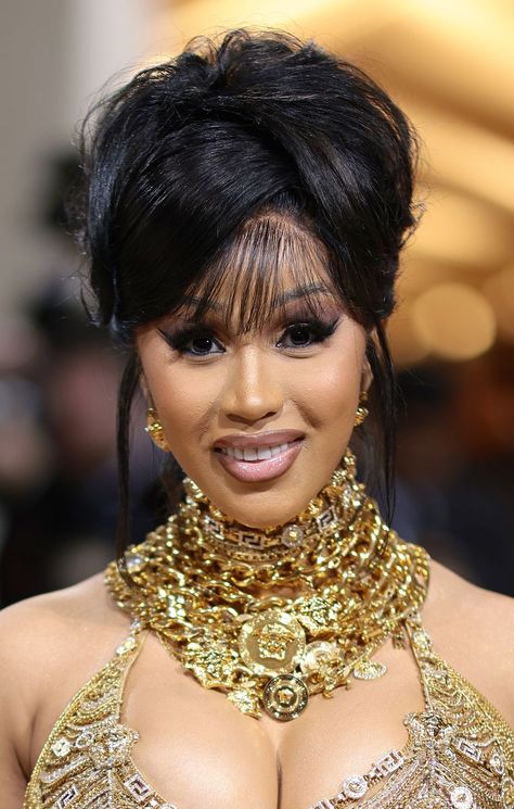 cardi b met gala hair 2022 90s Inspired Updo, Cardi B Met Gala, Met Gala Hair, Gala Hair, Voluminous Updo, 2022 Red Carpet, Hair 2022, Red Carpet Hair, Waves Curls