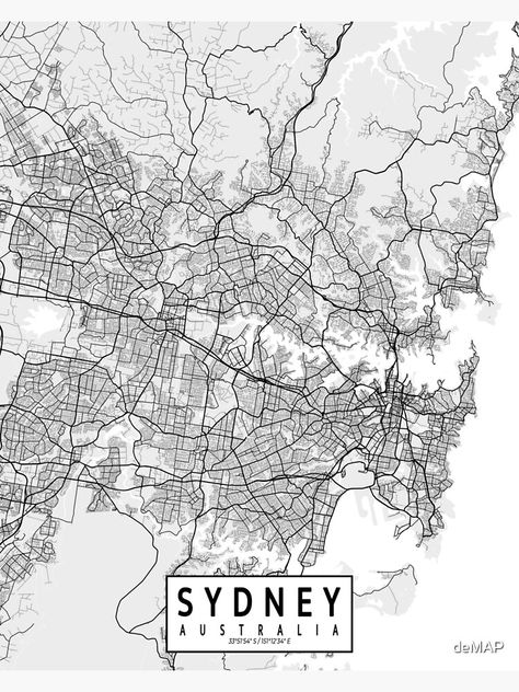 "Sydney City Map of Australia - Light" Poster by deMAP | Redbubble Sydney Map, Map Of Australia, Sydney City, Australia Map, Etsy Ideas, Map Wall Art, City Maps, Vintage Maps, Urban Planning