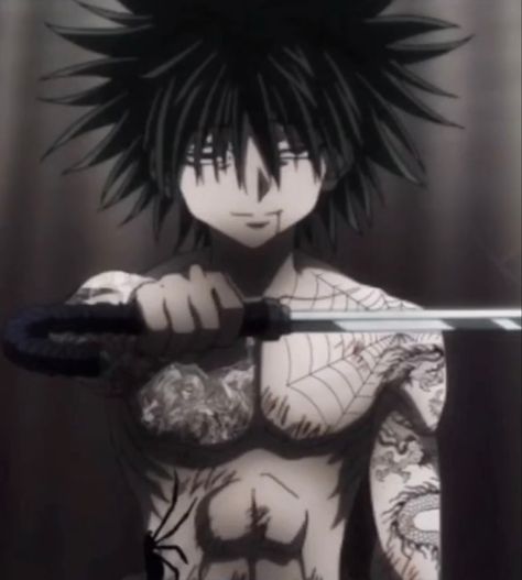 Hxh Feitan Spider Tattoo, Feitan Spider Tattoo, Phantom Troupe Feitan, Phantom Troupe Pfp, Phantom Troupe Spider Tattoo, Hxh Feitan, Hunter Spider, Feitan Portor, Phantom Troupe