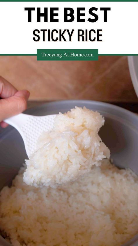 Make sticky rice right at home the easy way. Pull out your rice cooker and be prepared for the best sticky rice in just 40 mins! Use this rice plain, in your favorite rice bowl, or as a base for onigiri Making Sticky Rice, Sticky White Rice Recipe, Best Sticky Rice, Make Sticky Rice, Rice In A Rice Cooker, Sticky Rice Recipe, Sweet Sticky Rice, White Rice Recipes, Easy Rice