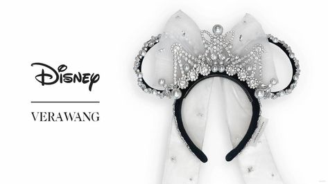 Headband With Veil, Ears Inspiration, Disney Inspiration, Vera Wang Wedding, Tiara Headband, Bridesmaid Ideas, Minnie Mouse Ears Headband, Beautiful Tiaras, Shanghai Disney Resort