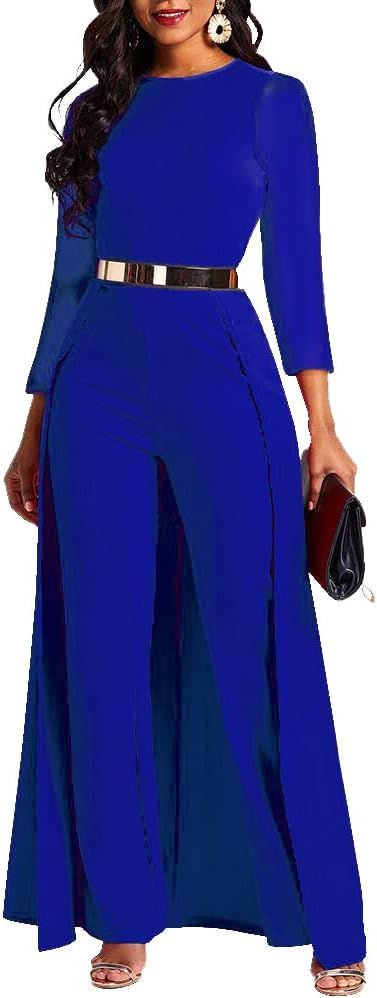 Amazon.com: VERWIN Patchwork Overlay Embellished Plain Women's Jumpsuit High-Waist Woman Romper Red XL : Clothing, Shoes & Jewelry Cloak Dress, Embellished Jumpsuit, Ankara Clothing, Club Bar, African Dress, Rompers Women, Beautiful Fashion, Jumpsuits For Women