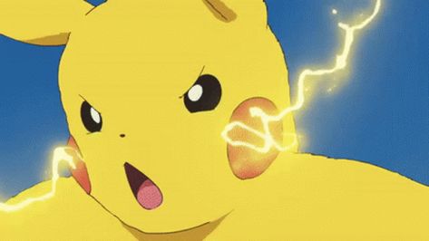 Thunderbolt Pikachu GIF - Thunderbolt Pikachu Pokemon - Discover & Share GIFs Pikachu Thunderbolt, Pikachu Gif, Pokemon Banner, Hi Gif, Pokemon Vs Digimon, Cool Pokemon Cards, Pokemon Starters, Pokemon Gif, Doraemon Cartoon