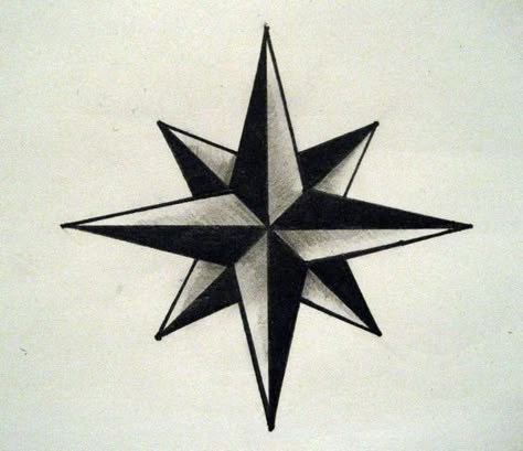 Nautical Star Design, 8 Star Tattoo, 7 Point Star Tattoo, Eight Point Star Tattoo, 8 Point Star Tattoo, Eight Pointed Star Tattoo, 6 Point Star Tattoo, Nautical Star Tattoo, Star Tattoos For Men