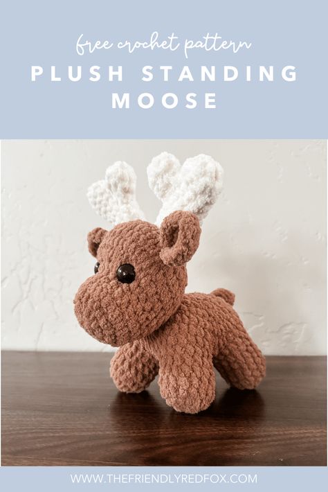 Animal Head Crochet Pattern Free, Quick Chunky Crochet Projects, Porcupine Crochet Pattern, Free Crochet Moose Pattern, Amigurumi Moose Free Pattern, Gorilla Amigurumi Free Pattern, Crochet Reindeer Pattern Free Amigurumi, No Sew Christmas Amigurumi, Free Crochet Deer Pattern