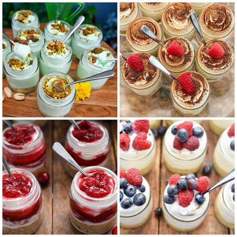 Keto Dessert In A Jar, April Desserts, Healthy Mason Jar Desserts, Mason Jar Low Carb Meals, Keto No Bake Cheesecake Cups, Keto Cheesecake Parfait, High Carbs, Gluten Free Galette, Mason Jar Desserts Recipes