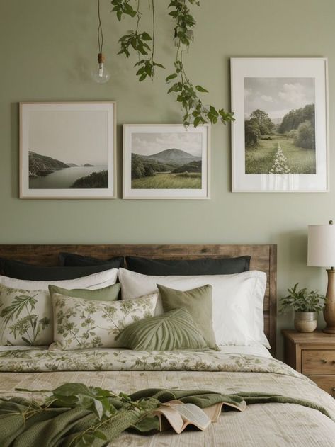 Create a serene and nature-inspired bedroom by adorning your walls with framed prints of landscapes and botanical illustrations. Complete the look with earthy-toned bedding, wooden accents, and leafy green plants to bring the beauty of the outdoors inside. Botanical Bedroom, Botanical Illustrations, Bedroom Art, Green Plants, The Outdoors, Nature Inspired, Bedroom Ideas, Framed Prints, Bedroom