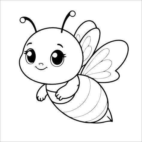 Vector cute bee coloring page for kids | Premium Vector #Freepik #vector #sketch #day #childhood #merry Animals Free Printable, Bee Coloring Page, Bee Outline, Kids Colouring Printables, Bee Coloring, Bee Sketch, Bee Coloring Pages, Free Kids Coloring Pages, Bee Drawing