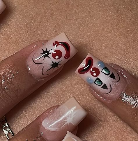 Clown Nails, Grunge Nails, Summery Nails, Cute Acrylic Nail Designs, Nail Art Inspo, Minimalist Nails, Fire Nails, Funky Nails, Dream Nails