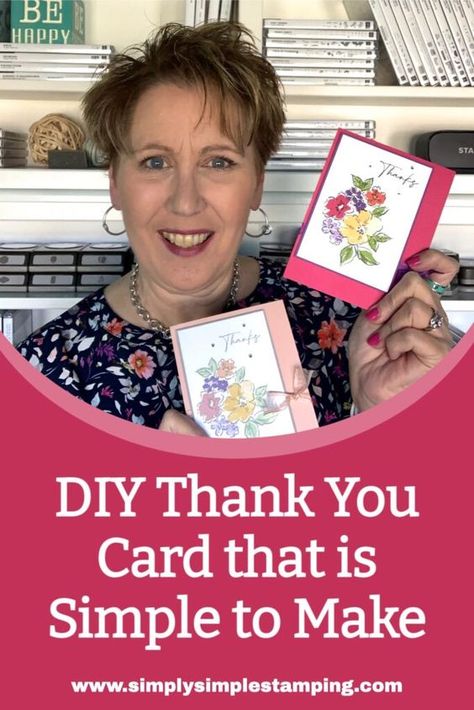 Stampin Up Tutorials Videos, Ideas For Cards, Close Pin, Easy Greeting Cards, Greeting Card Video, Thank You Greeting Cards, Simple Cards Handmade, Handmade Thank You Cards, Stamp Tutorial