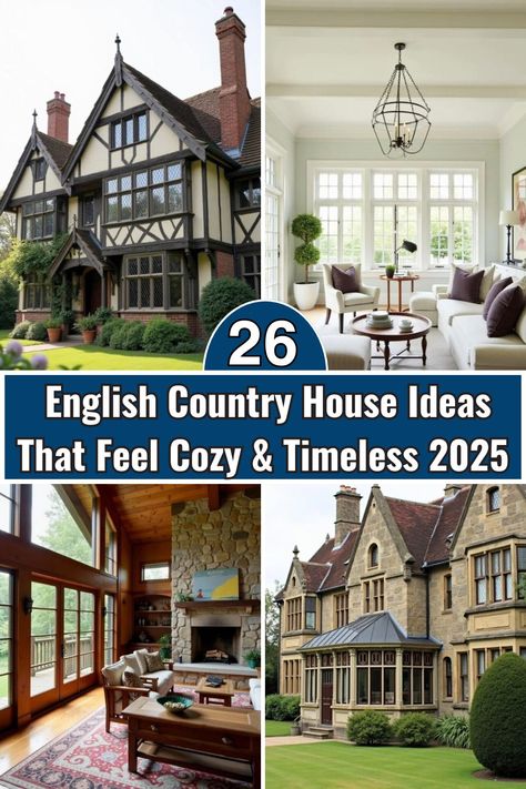 Check Ideas 👇 | Save for Later 📌 Love the charm of an English country house? These 26 ideas bring warmth, elegance, and rustic beauty to any home. From cozy fireplaces to vintage furniture, get inspired by timeless decor that blends classic style with modern comfort. Whether you adore floral prints, antique details, or cottage gardens, these ideas will help you create a dreamy countryside retreat. Country House Ideas, Offers Design, Minimalist Homes, English Country Decor, Timeless Decor, Building Techniques, Cottage Gardens, Architecture Ideas, English Country House