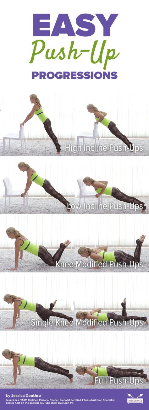 While push-ups are one of the best total-body exercises you can do, they are also very easy to do incorrectly. If you’re new to this exercise or have a hard time doing them, here are easy push-up progressions you can do to eventually perform a full pus Tone Body Workout, Prenatal Workout, Push Ups, Toning Workouts, Total Body Workout, Fat Burning Workout, Toned Body, Hard Time, Total Body