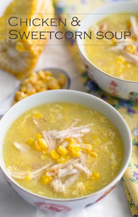 Sweetcorn Soup, Chicken And Sweetcorn Soup, Coffee Recipes Hot, Chicken Corn Soup, Corn Soup Recipes, Sweet Corn Soup, Tasty Chicken, Corn Soup, Fresh Chicken