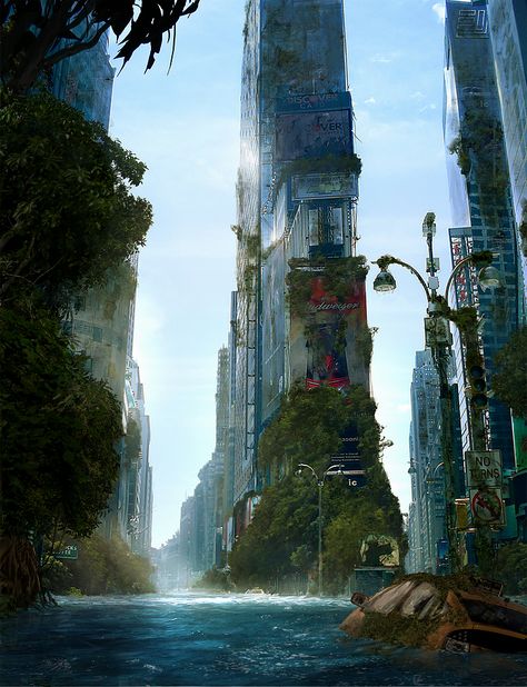 Andree Wallin, Art Apocalypse, Post Apocalyptic City, Apocalypse World, Post Apocalyptic Art, Apocalypse Art, Post Apocalypse, Fantasy Places, Futuristic City