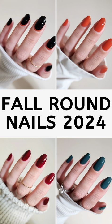 28 Stunning Fall Round Nails Designs for 2024 That Will Elevate Your Autumn Style - divagaze.com Fall Round Acrylic Nails, Fall Round Nails, Round Nails Designs, Round Tip Nails, Chic Nail Ideas, Round Nail Designs, Short Round Nails, Rounded Acrylic Nails, Creative Nail Art