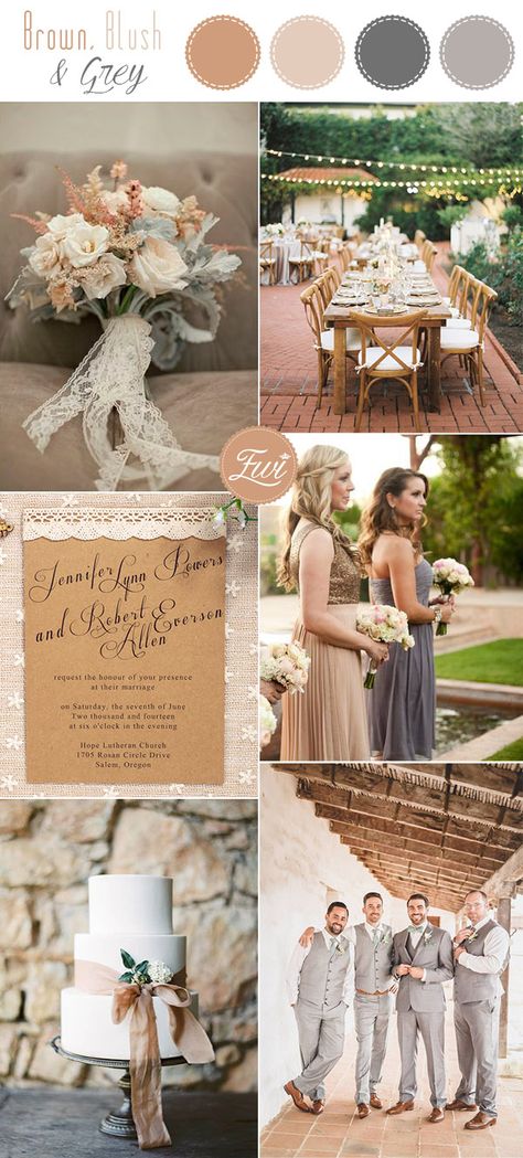 brown,taupe and grey rustic  fall wedding colors Rustic Fall Wedding Colors, Fall Color Schemes, Best Wedding Colors, Rustic Fall Wedding, Wedding Color Inspiration, Lace Wedding Invitations, Theme Color, Fall Wedding Colors, Wedding Color Palette