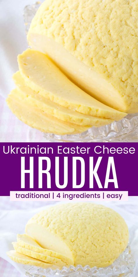 Hrudka, the Ukrainian Egg Cheese is the Eastern European Easter cheese made from eggs that we have made in my family for generations. This traditional Ukrainian Easter food is always part of our Slovak Easter menu. Hrudka Recipe, Easter Cheese, Easter Bread Recipe, Cheese Making Recipes, Gluten Free Easter, Slovak Recipes, Butter Making, Easter Recipe, Easter Dishes