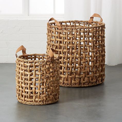 Talking Design with Sarah Sherman Samuel - CB2 Style Files Contemporary Baskets, Modern Baskets, Diy Rope Basket, Natural Baskets, Woven Baskets, Rope Basket, Diy Storage Furniture, Woven Basket, Crochet Basket