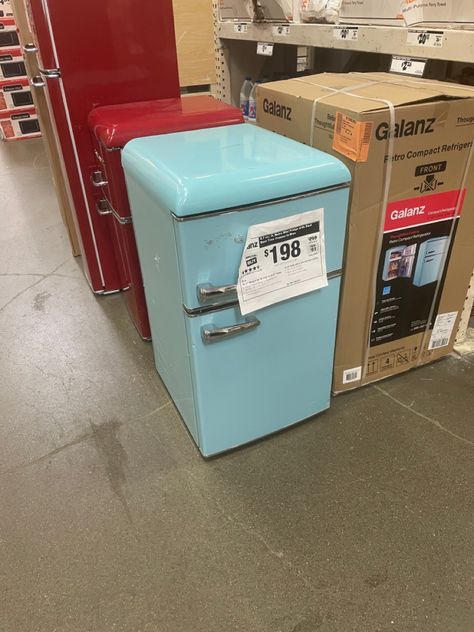 Urban Outfitters Mini Fridge, Vintage Mini Fridge, Retro Mini Fridge, Mini Frigerator Cute, Blue Mini Fridge, Blue Retro Fridge, Casita Camper, Blue Dorm, Iphone Screen Repair