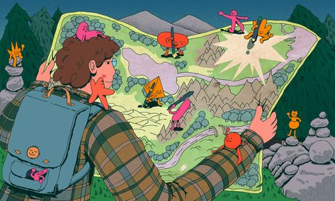 Journey Ahead - Planadviser on Behance Patrick Edell, Riso Illustration, Riso Poster, 동화 삽화, Wow Art, 영감을 주는 캐릭터, Illustrations And Posters, Editorial Illustration, Art Block