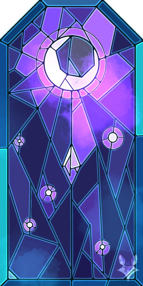 Yo! Canvas Art Painting Acrylic, زجاج ملون, Arte Fantasy, 판타지 아트, Art Painting Acrylic, Stained Glass Window, Sun And Moon, Undertale Au, Colorful Paintings