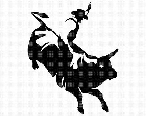 Curated and Crafted SVG files for your basic needs. by OhEmGeeSVG Bull Silhouette, Rodeo Svg, Bucking Bulls, Bull Rider, Bull Tattoos, Western Tattoos, Silhouette Template, Deer Stand, Bull Riders