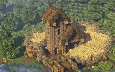 Medieval Farmhouse Minecraft Project Farmhouse Minecraft, Minecraft Kale, Medieval Farmhouse, Minecraft Medieval Village, Villa Minecraft, Castle Minecraft, Minecraft Diy, Construction Minecraft, Build Minecraft