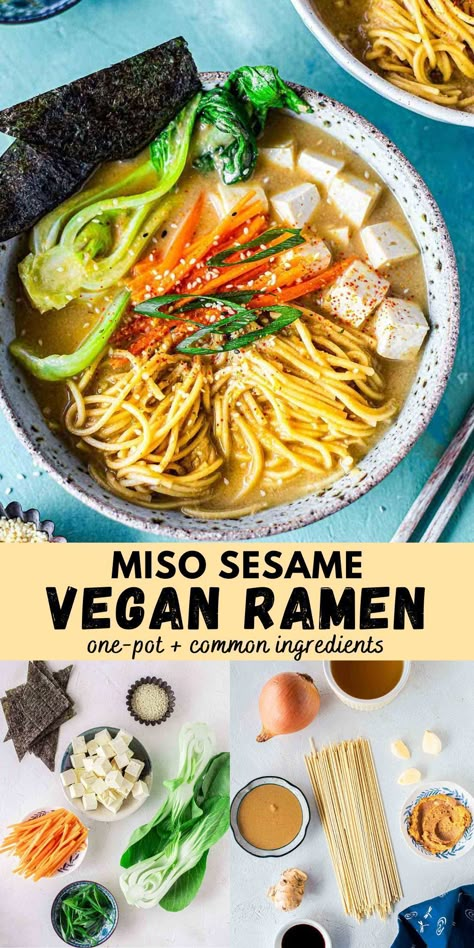 Vegan Miso Ramen, Vegan Brioche, Miso Ramen, Vegan Cinnamon Rolls, Vegan Lasagna, Vegan Ramen, Lunch And Dinner Recipes, Vegan Soup Recipes, Ramen Recipes