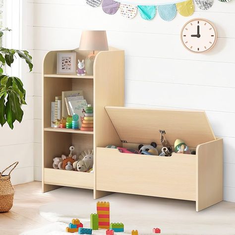 Amazon.com: Curipeer Kids Bookshelf and Toy Storage Organizer with Reading Nook for Kids, 3-Tier Baby Nursery Bookshelf Bookcase with Bench and Storage Cabinet for Kid's Room, Nursery, Bedroom, Playroom (Natural) : Home & Kitchen Bookcase With Bench, Toy Bookshelf, Reading Nook For Kids, Bookshelf And Toy Storage, Toy Room Storage, Living Room Toy Storage, Toy Storage Bench, Storage For Toys, Cute Crown