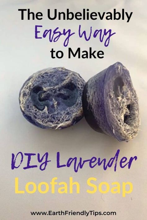 Homemade Loofah Soap, Loofah Soap Recipe, Diy Glycerin, Loofah Soap Diy, Diy Lavender, Glycerin Soap Base, Natural Loofah, Loofah Soap, Vanilla Essential Oil