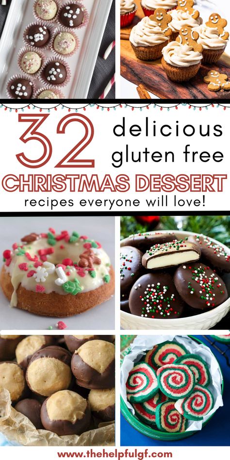 Need holiday dessert recipes? Try these 32 gluten-free Christmas treats! Featuring the best gluten-free cookies, Christmas snacks, and easy Christmas dessert ideas, these recipes will bring joy to your holiday table. Get inspired with gluten-free Christmas baking ideas for all to enjoy.  | Gluten Free Holiday | Gluten Free Desserts | Christmas Time | Gluten Free Treats | Easy Gluten-Free Recipes | Clean Eating Recipes | Special Diet | Gluten Free Diet Christmas Treats Gluten Free Dairy Free, Best Gluten And Dairy Free Desserts, Gluten Free Dairy Free Recipes Dessert Christmas, The Best Gluten Free Desserts, Gluten Dairy Free Christmas Desserts, Christmas Baking Recipes Gluten Free, Gluten Free Dessert Board, Gf Christmas Treats, Easy Christmas Treats Gluten Free