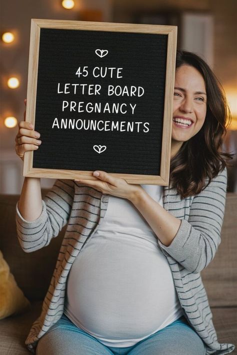 pregnant woman with a letter board announcing her pregnancy Letter Board Announcement, Letter Board Pregnancy Announcement, Expecting Baby Announcement, Pregnancy Announcement Ideas, Cute Letter, Announcement Ideas, Pregnancy Announcements, Expecting Baby, Baby Announcement