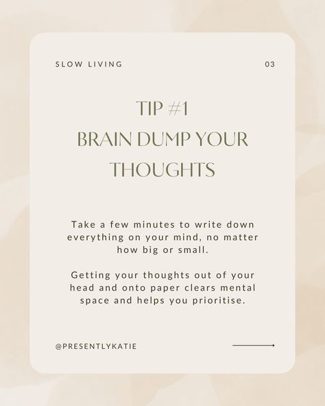 Clutter is NOT just physical! 🧠 We often think of clutter as something tangible, like piles of washing or a messy desk - but mental clutter is just as real, less frequently discussed, and often more overwhelming. What is mental clutter? 🤔 Mental clutter is the accumulation of unnecessary, unhelpful, or distracting thoughts that drain your mental energy. It can include: 🌀 Overanalysing and overthinking 🌀 Worrying about things you can’t control 🌀 Feeling overwhelmed by a long to-do list 🌀 B... Organize Thoughts, Messy Desk, Mental Clutter, Mental Energy, Busy Schedule, Brain Dump, Slow Living, To Do, To Do List