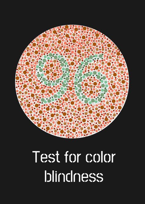 Ishihara test for color blindness. Color blind test. Green number 96 for colorblind people. Vision deficiency. Vector illustration. Colorblind Test, Color Blind Test, Blind Test, After Eight, Color Blind, Illustration Vector, Blinds, Vector Free, Vector Illustration