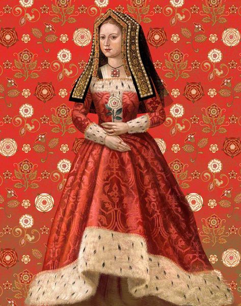 but one mistress here and no master — Elizabeth of York, Henry VIII and Mary I, Elena... Tudor Outfits, Historical Fanart, Westminster Palace, Middle Ages Clothing, Tudor Queen, 16th Century Fashion, Elizabeth Woodville, Elizabeth Of York, Edward Iv