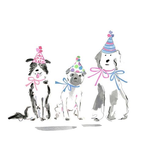 Beth Briggs on Instagram: “It’s Friday night and these hounds are ready to party.....” Dog Birthday Party Aesthetic, Lilly Pulitzer Iphone Wallpaper, Birthday Doodles, Beth Briggs, Pink Widget, Birthday Doodle, Pet Party, Animal Print Party, Second Birthday Ideas