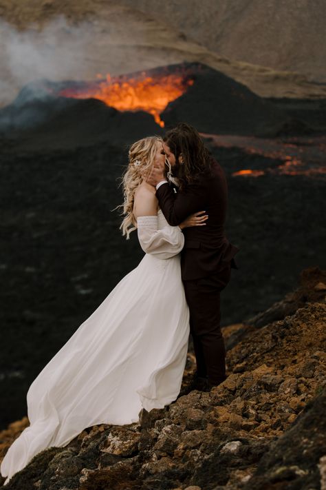 Erupting Volcano, Pagan Wedding, Top Of A Mountain, Iceland Wedding, Unconventional Wedding, Destination Wedding Locations, Nontraditional Wedding, Gothic Wedding, Wedding Memorial