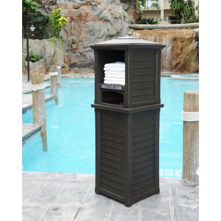 Pool Towel Storage, Gym Towel, Black Towels, Garden Route, Pool Decor, Pool Furniture, Towel Storage, Big Lots, Pool Towels